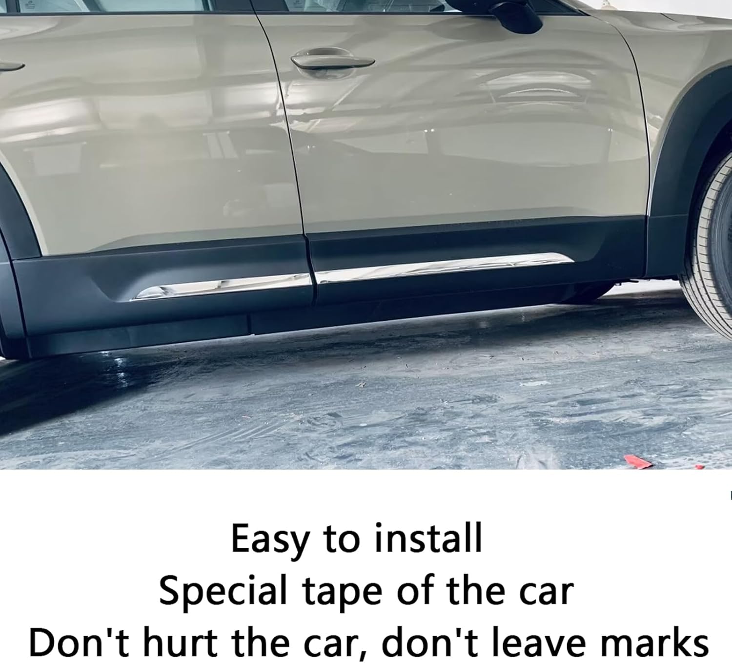 Car Accessories Lower Body Side Door Molding Cover Trim Compatible with CX50 CX-50 2023 2023 2025 2026 (Mirror Silver) 4PCS Stainless Steel