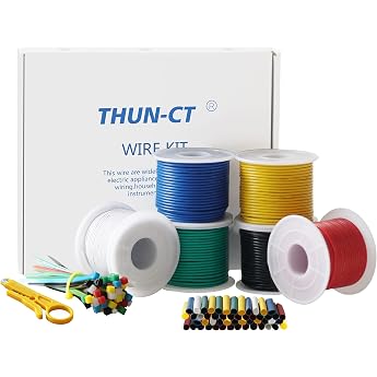 24AWG 0.22mm  Electronic Wire Kit 100 Yards 6 Colours 50 Feet Tinned Copper Wire Insulated Connection Leads 24 Stranded Craft