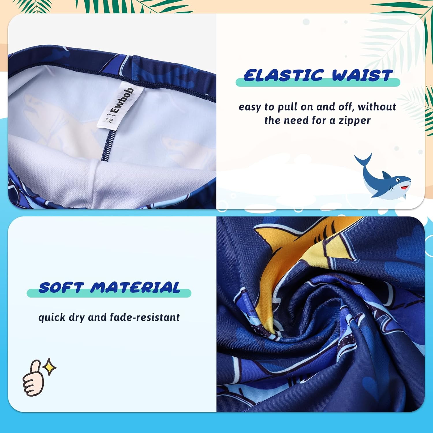 Boys 2 Pieces Rash Guard Sun Protection Long Sleeve Kid Swimsuits Quick Dry Swim Sh... - Image 4