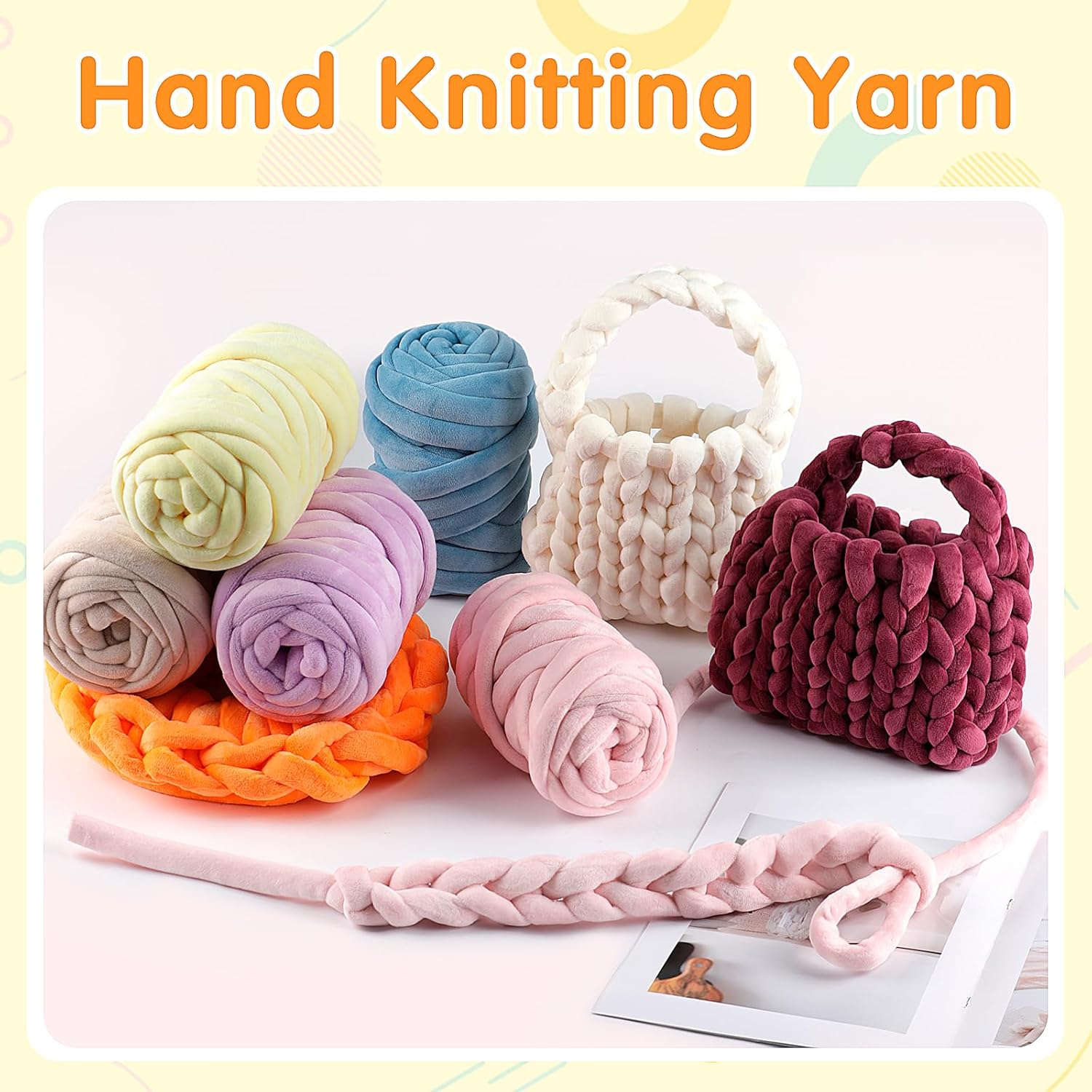 Chunky Yarn for Hand Knitting- Velvet Chenille Tube Yarns- Jumbo Yarns for Blankets, Pet Beds, Machine Washable (0.66 Lb/18.59 Yd), Easy No-Tool Arm Knitting & Crochet Project (2, Deep Teal)