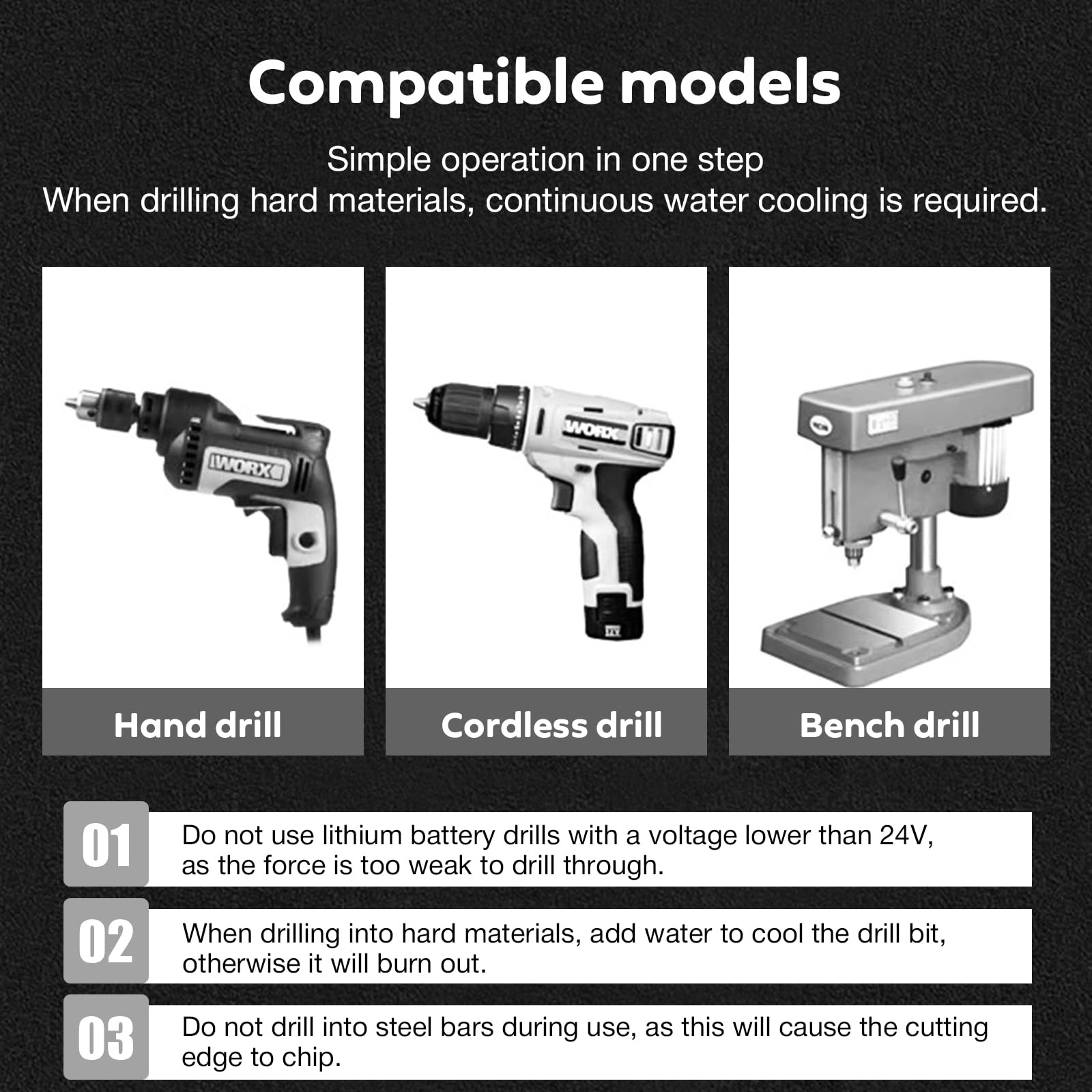 Masonry Drill Bit Set - Carbide Concrete Bits -4