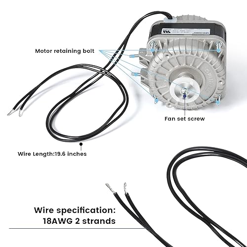 Miniatura 6 de Motor de CA del ventilador del condensador YZF18-25, motor de poste sombreado de 18W para refrigerador, congelador, pequeño accesorio de