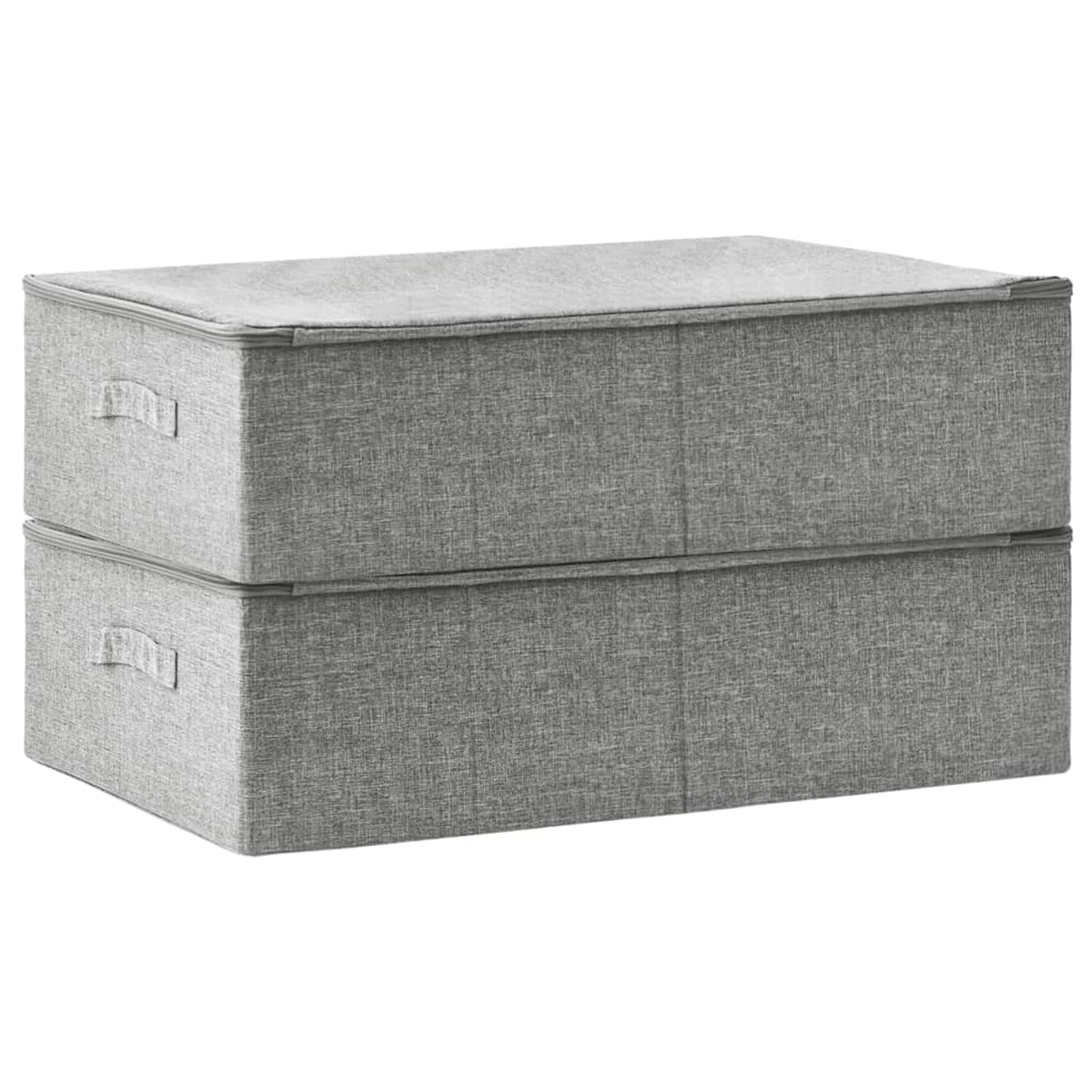 Anself Faltbare Aufbewahrungsboxen aus Stoff, Grau, 70x40x18 cm, 2er-Set, klappbar, mit Griff, für Spielzeug, Bücher, Schals, Socken 332906