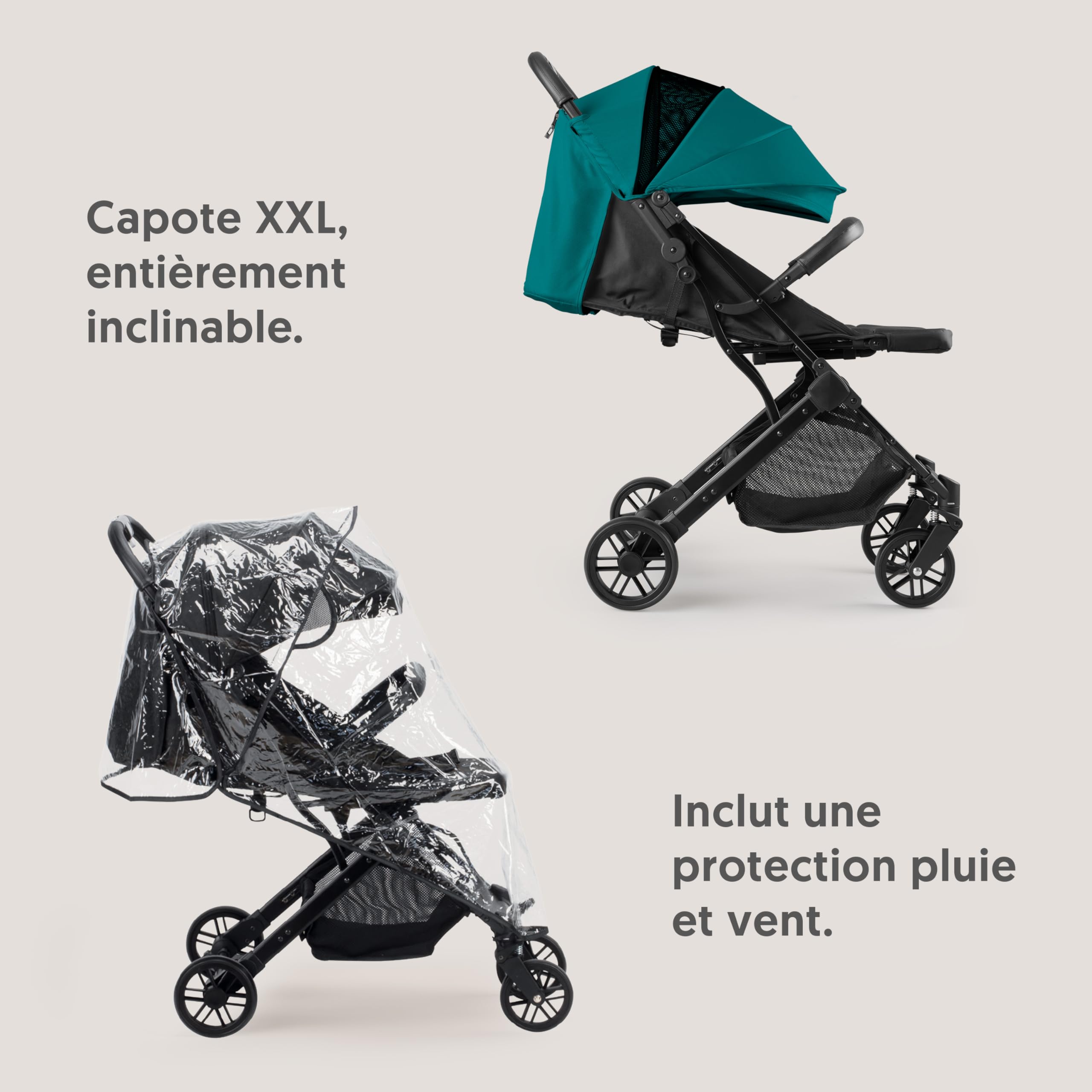 Interbaby Poussette Canne Compacte Légère Cabine Avion 22 kg (Vert) | Poussette pliage une main, cabine avion, capote XXL, dossier inclinable, suspension 4 roues, dès la naissance