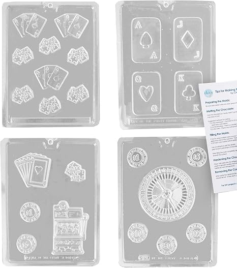 Amazon Com Casino Poker Vegas Chocolate Candy Mold Kit Includes 4 Molds And Tips Home Kitchen