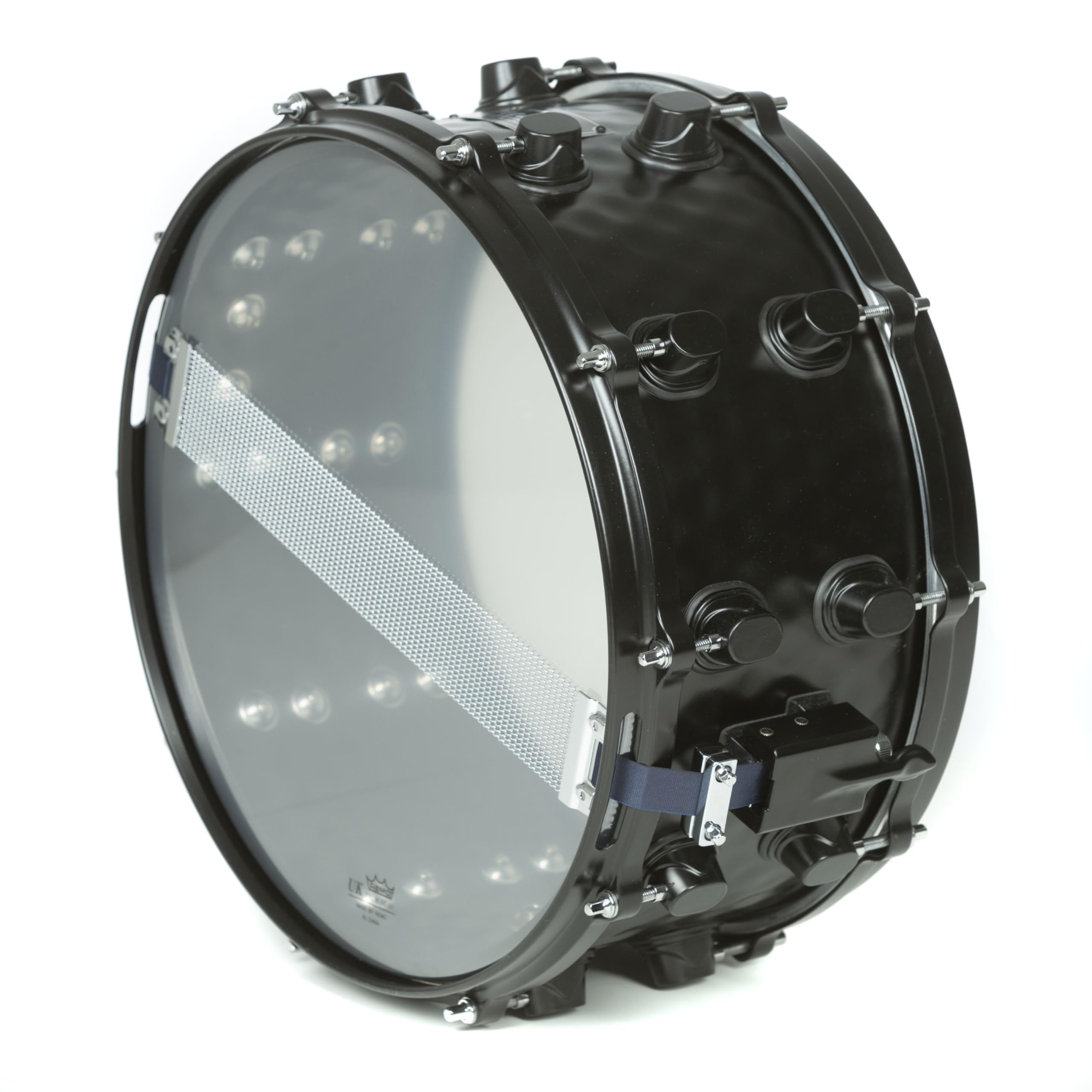 Fame FSB-65-B, Hammered Black Brass Snare Drum, 14"x6.5", Professionelle Qualität, Gehämmerter Messing Kessel, 10 Stimmschrauben, Inklusive Drum Sticks, Exzellente Verarbeitung, Remo Felle"