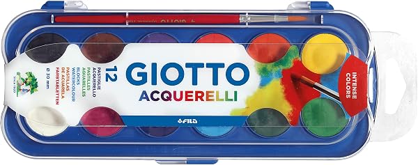 Giotto Acquerelli Tempere Ad Acquerello + 1 Pennello, 30 Mm, 24 Unità, Confezione Da 1, Multicolore (Confezione da 1) - 4