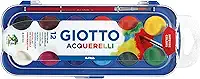 GIOTTO Acquarelli, Aquarela em Estojo de Pastilhas de 30mm, 12 Cores