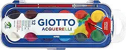 GIOTTO Acquarelli, Aquarela em Estojo de Pastilhas de 30mm, 12 Cores