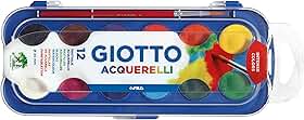 GIOTTO Acquarelli, Aquarela em Estojo de Pastilhas de 30mm, 12 Cores