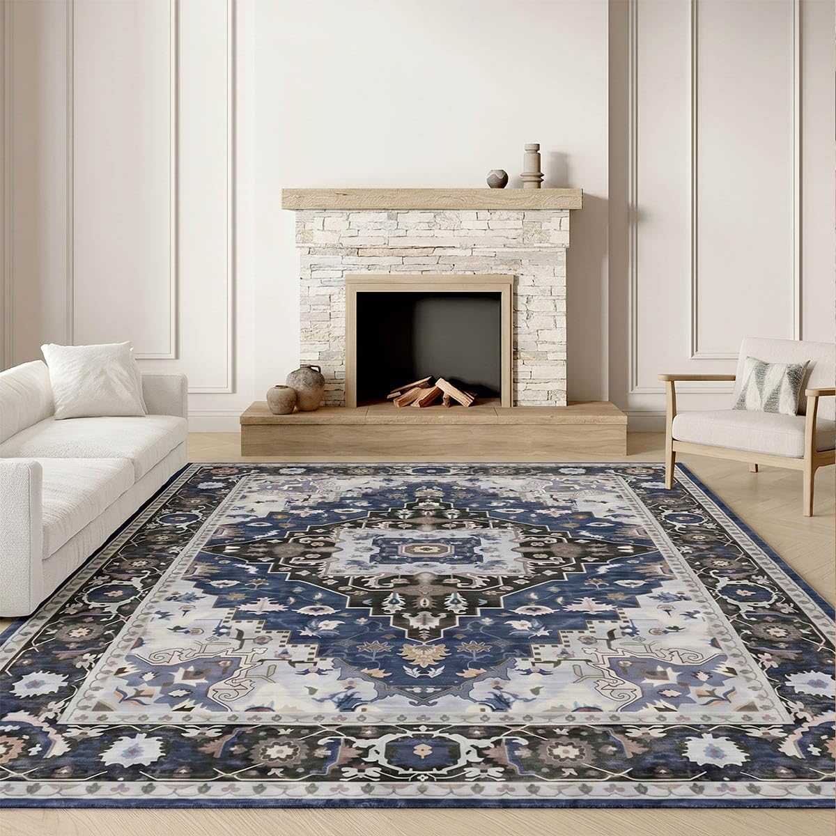 Tapis de salon style bohème lavable 80x120cm - SSWH