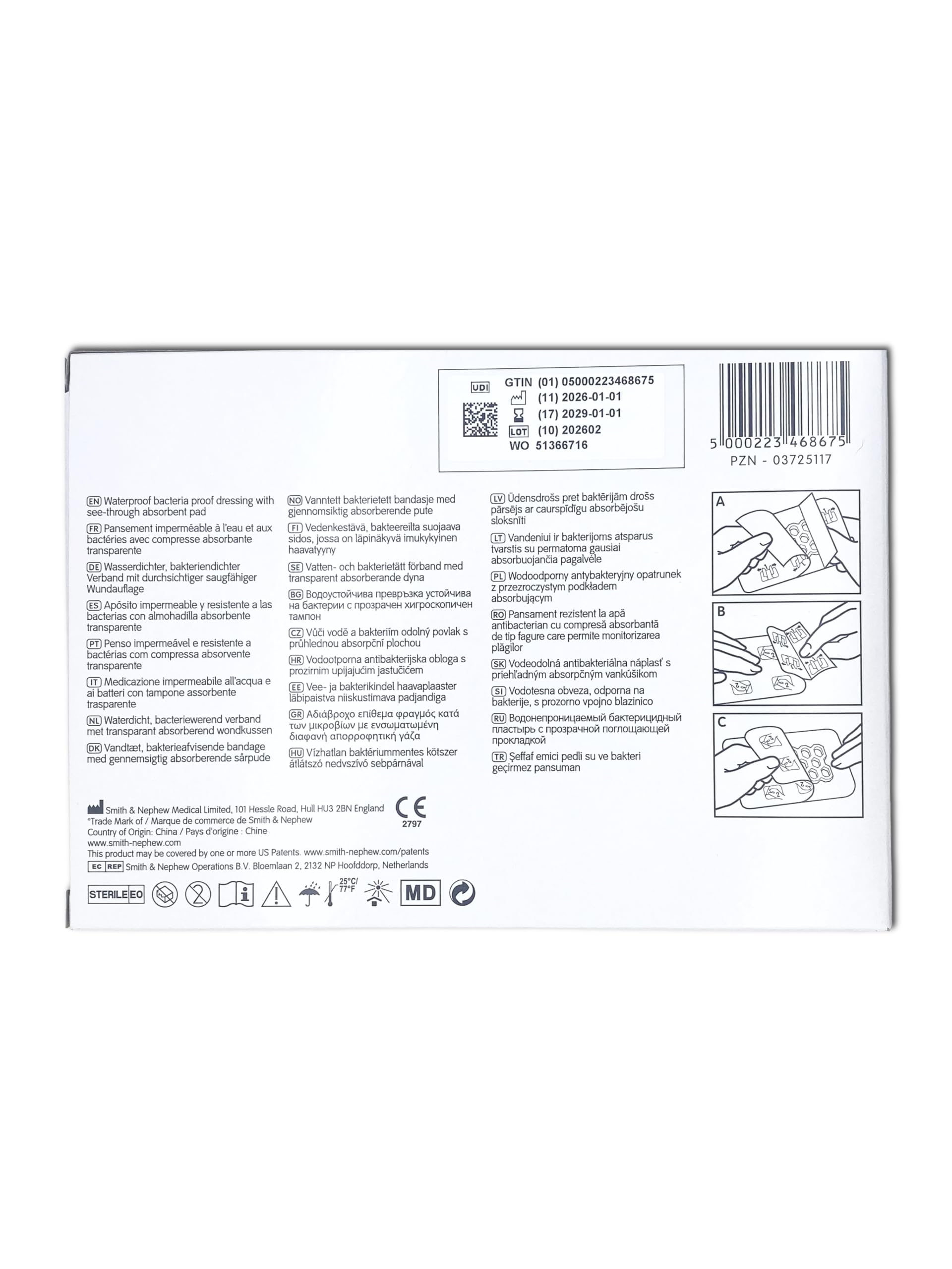 Aposito opsite post-op visible 10x8cm ref:66800136 caja 20 uds
