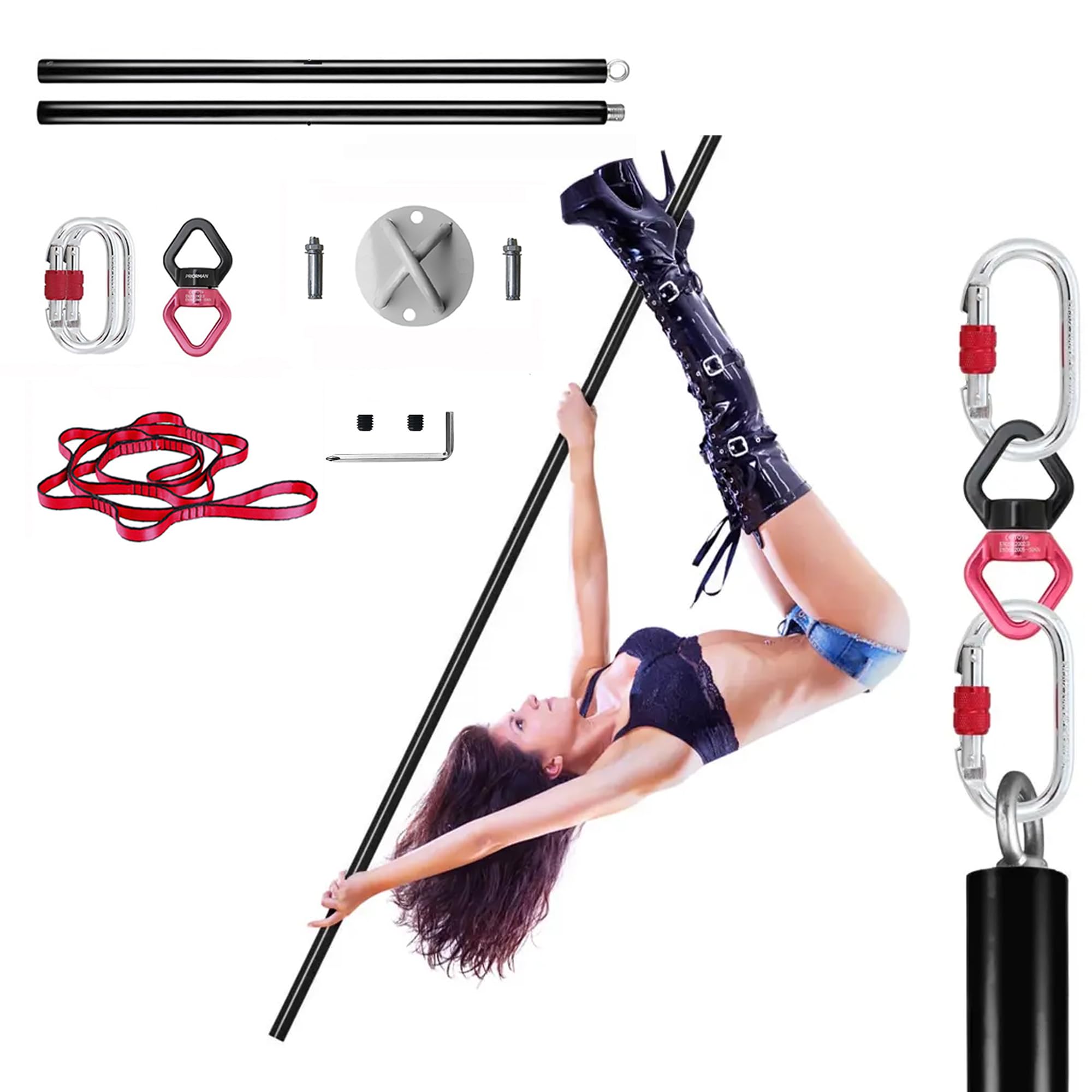 Premium Home Dance Pole Set: Versatile, Easy-Install Stripper Pole – Spinning, and Aerial Workout Ready – Portable, Sturdy & Stable – Ideal for Exercise, Dance & Fitness – 2 Meters / 45 mm diameter