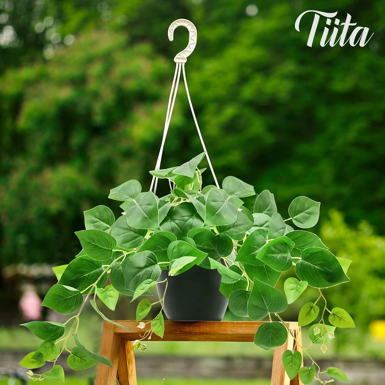 Tiita 1 Pack Fake Plants Artificial Scindapsus Aureus in Pots, Realistic Fake Greenery Potted Plants for Home Office Desk Window Sill Bathroom Bedroom Outdoor Indoor - Image 9
