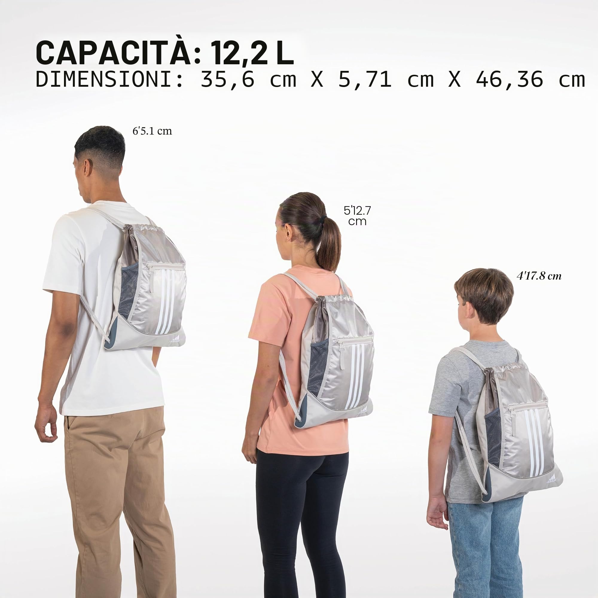 adidas Alliance Sackpack (12l) Lightweight Athletic Small Drawstring Team Sports Workout Bag Borsa a sacco Unisex - Adulto (Pacco da 1)