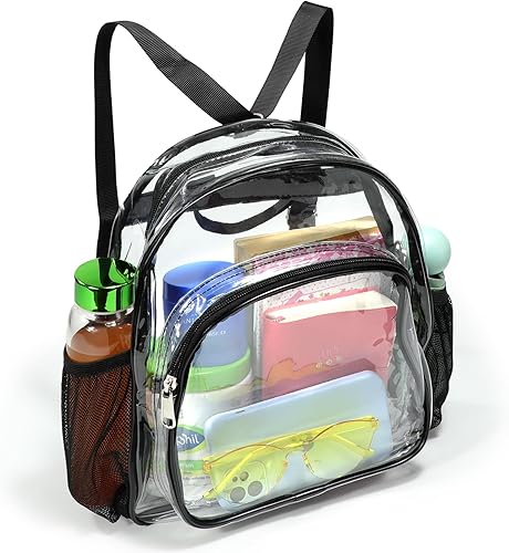 SPODEARS Mochila pequeña transparente de 12 x 6 x 12 pulgadas, bolsas transparentes aprobadas para estadios para mujeres, conciertos, festivales,