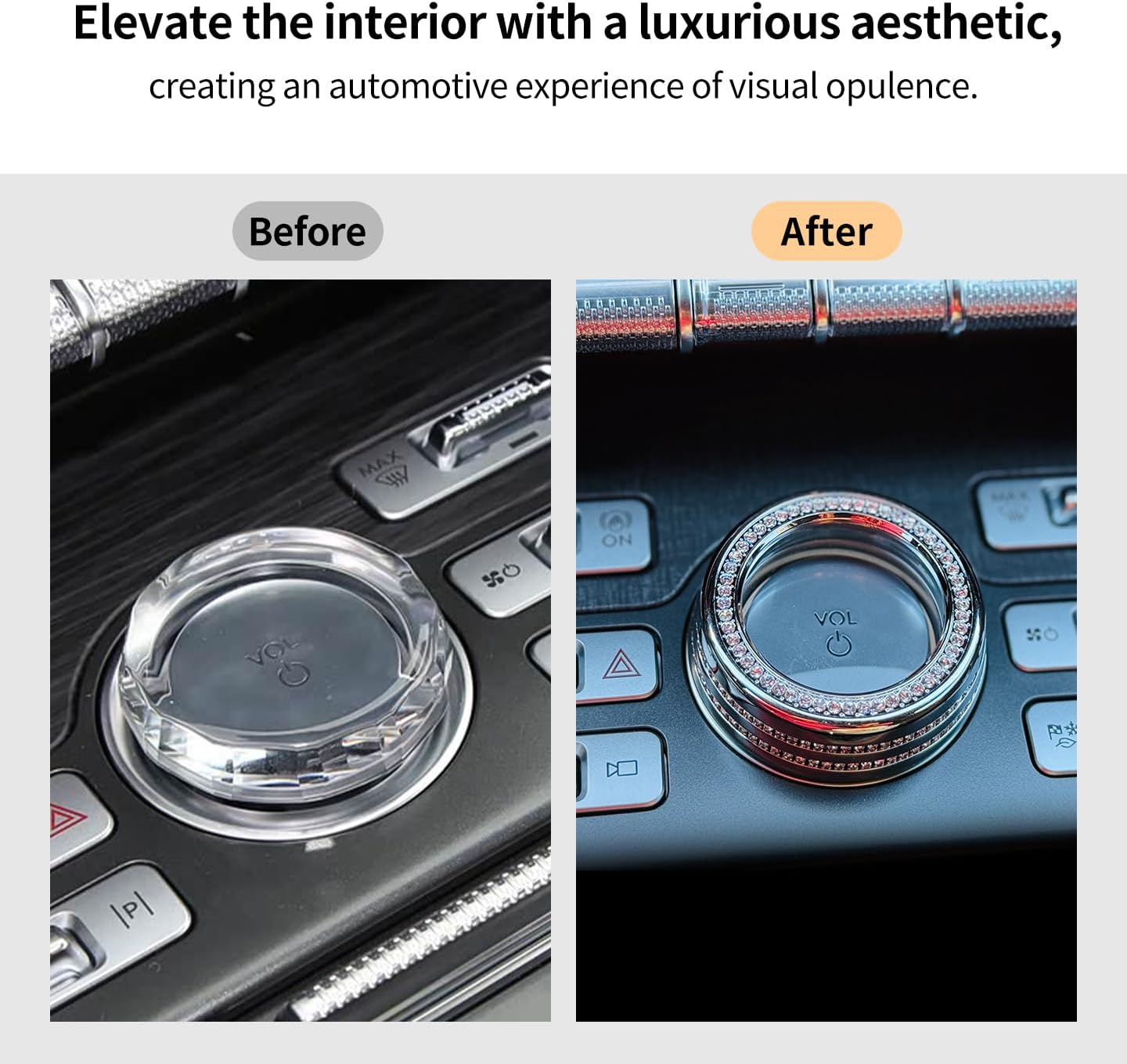 for Nautilus Interior Bling Trim Crystal Diamond Preciosa Czech Crystal Bling Interior Decoration Set (Nautilus Central Control Knob)