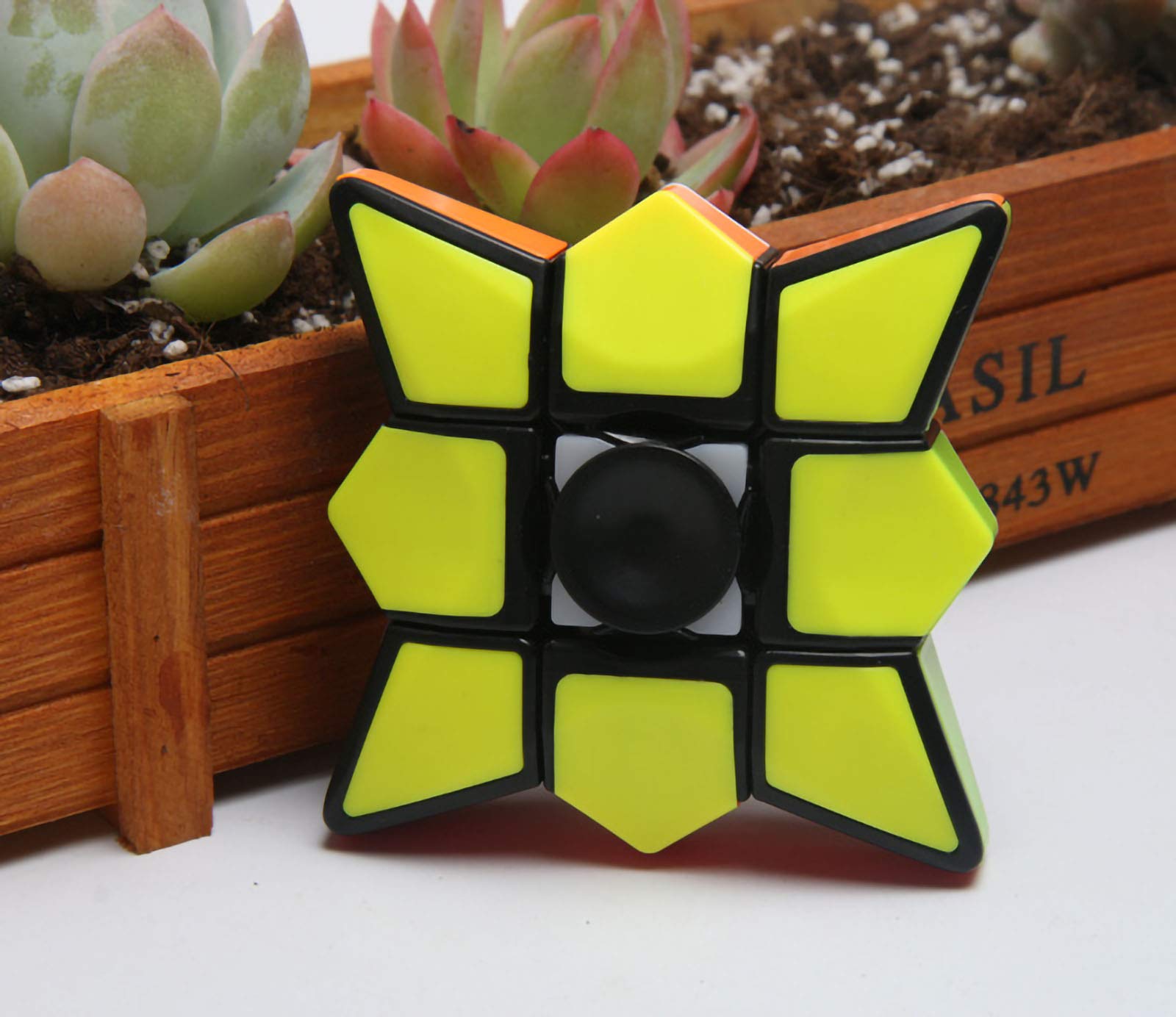 Spinner Fidget Toy Cubo mágico 1X3X3 Cubo de velocidad 2.8 pulgadas sin etiqueta rompecabezas 2 en 1 rompecabezas de cerebro antiansiedad Spinning Top para todas las edades 4