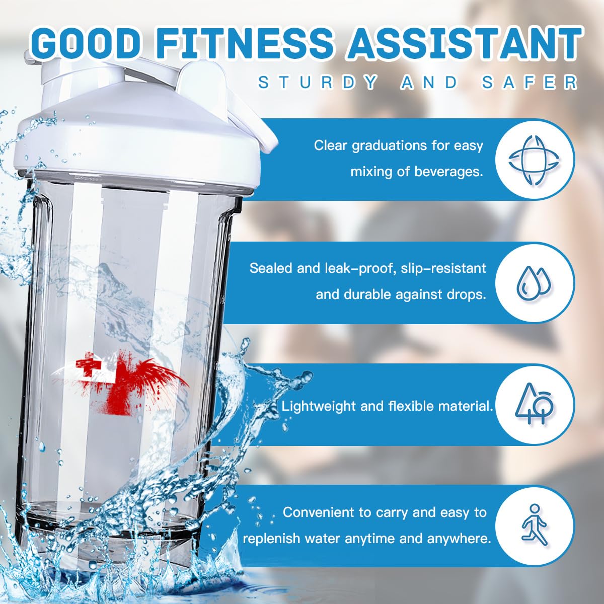 Tonga Tongan Flag 18 Ounce Shaker Bottle Drink Mixer Leak-proof Pre Workout Protein Shakes Meal Replacement Shakes Bottles 500ML/18 Oz White