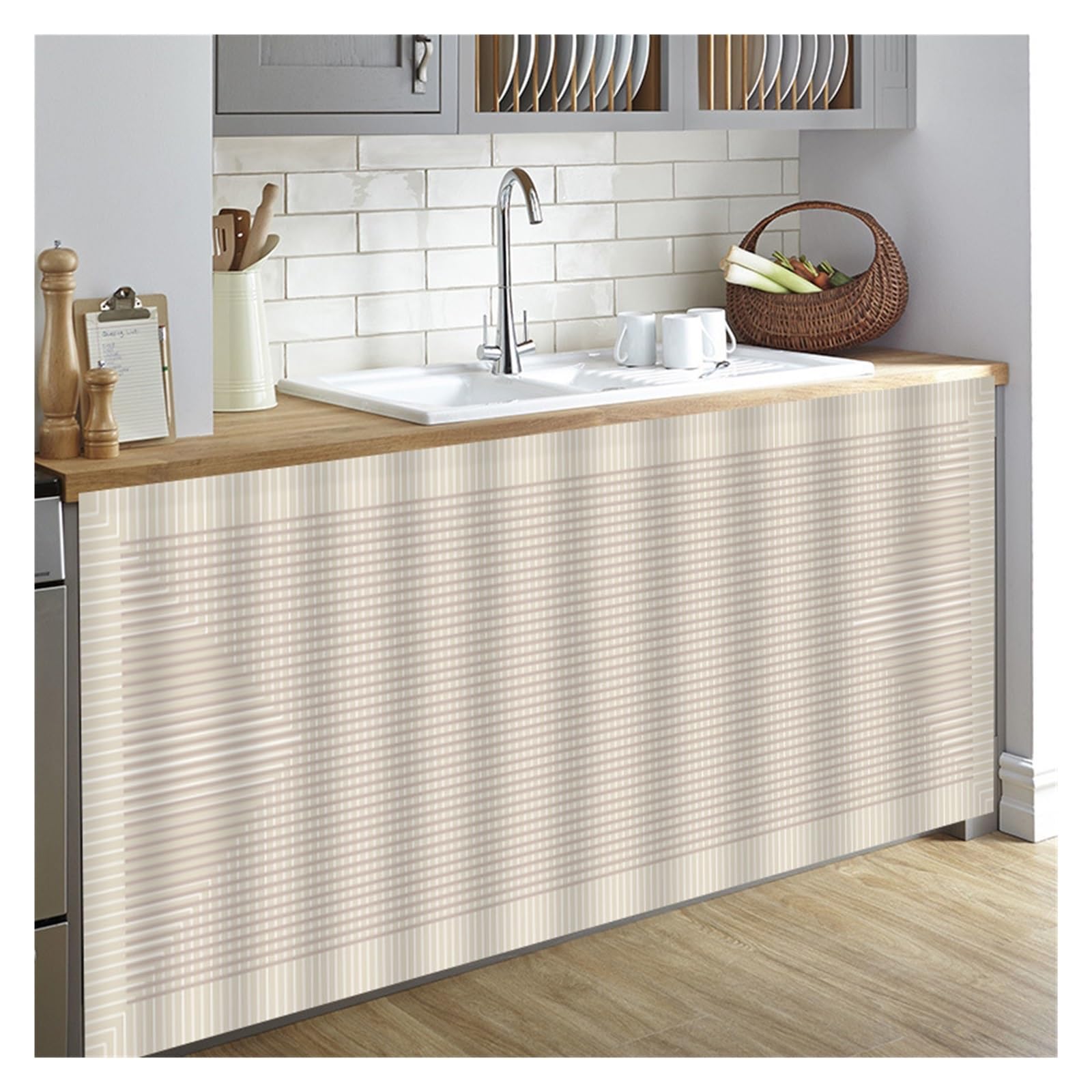 BDFJEDS Cabinet Curtain Dustproof Cabinet Curtains Wardrobe Doors Storage Racks Blocking Self adhesive Washable(Color1,W140xH100cm)
