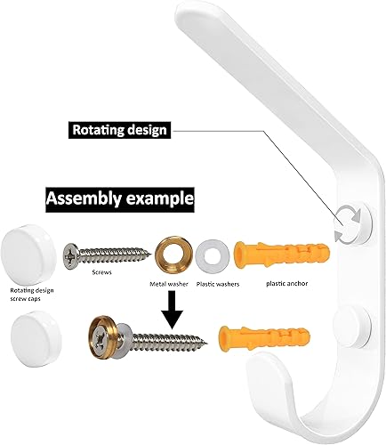 Miniatura 2 de WEBI Ganchos de pared para colgar abrigos, 0.157 in de grosor, tamaño jumbo, ganchos de pared resistentes para colgar abrigos, chaquetas, ropa,