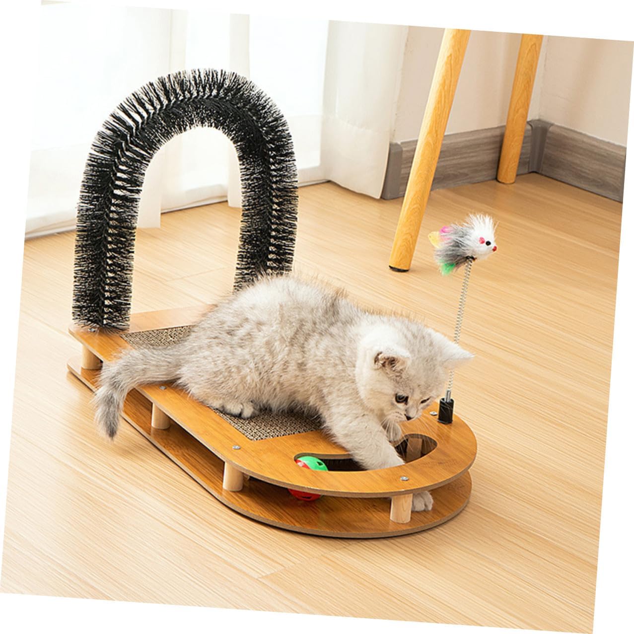 Household Cat Scratcher Board with U-Shaped Wear-Resistant Cardboard Cat Track Multifunctional Reusable Scratching Pad and Kittens