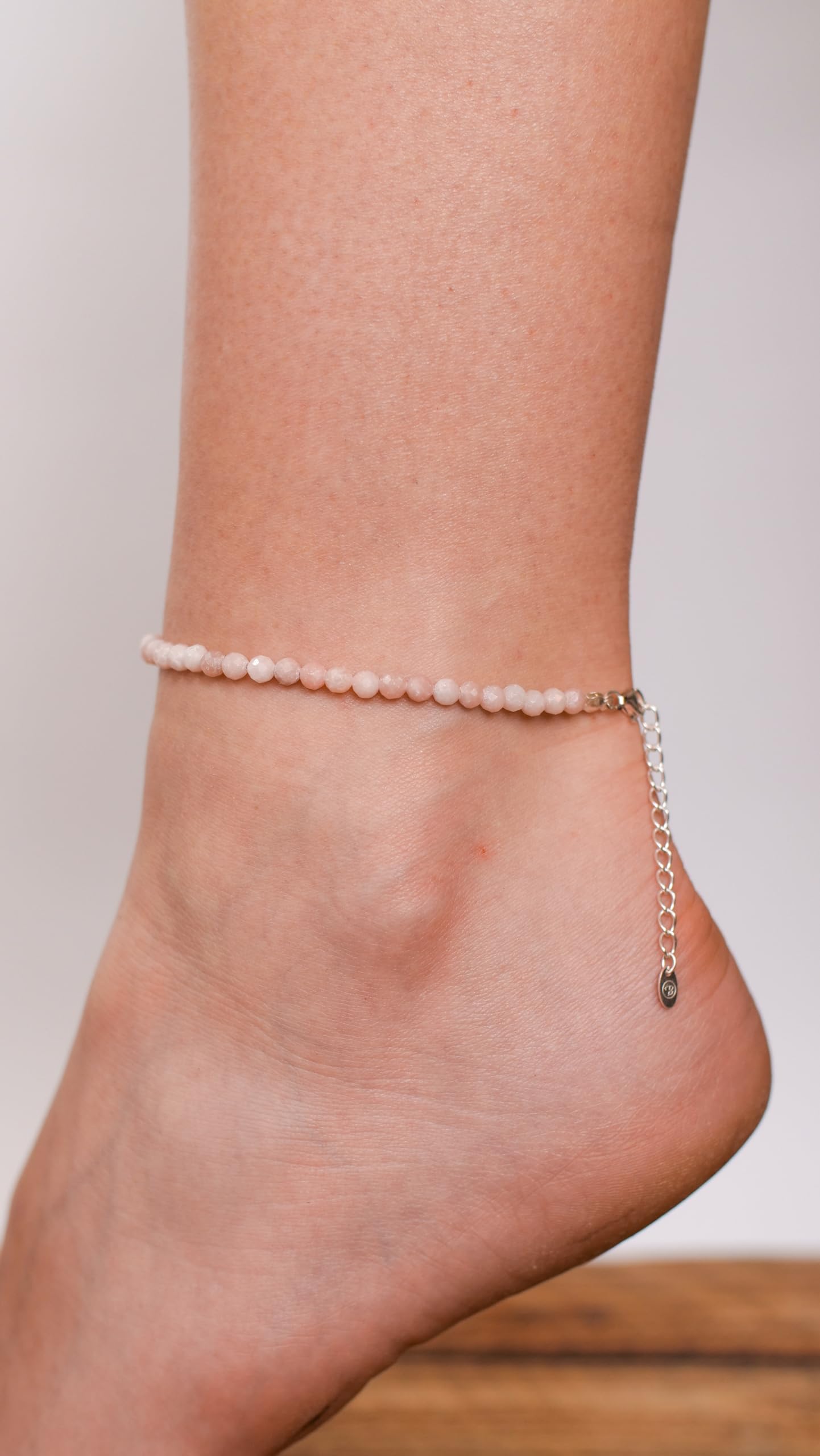 BERGERLIN Cavigliera di Perle per Donne - Cavigliera di perle con certificato di autenticità - Cavigliera in pietra naturale autentica con chiusura in argento sterling 925 o placcata oro