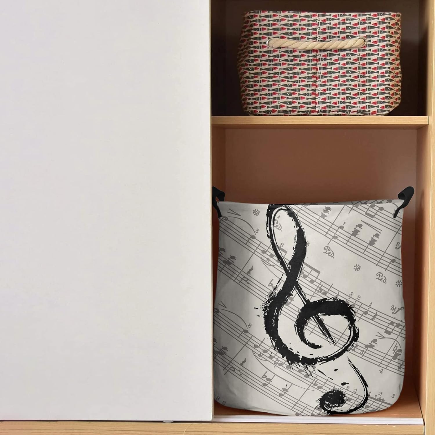 Sheet Music Laundry Basket Home Accessories Laundry Bags for Dirty Clothes Storage Baskets Laundry Sorter (Color : A Size : 42x44cm) (A 42x44cm)