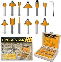 Jogo De Fresas Para Tupia Madeira Com 12 Peças, 6,35 mm Kit de Fresas para Tupia Madeira, Adequado para Máquinas de Tupia Laminadora, EPICA STAR