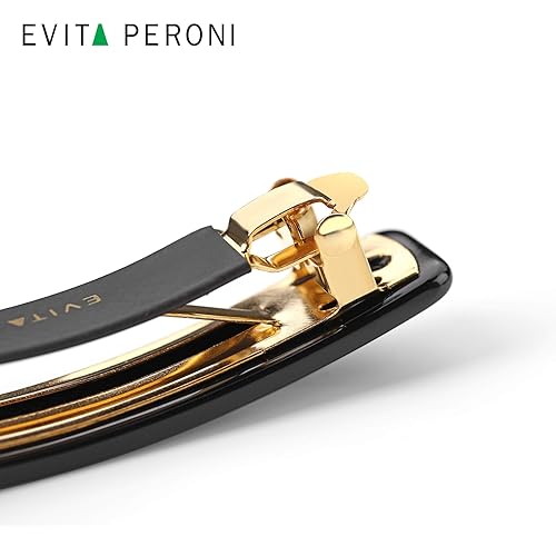 Miniatura 8 de EVITA PERONI Pasadores de pelo medianos para mujeres, pasadores de pelo francés para mujer, cabello grueso, pasadores de pelo de acetato de metal