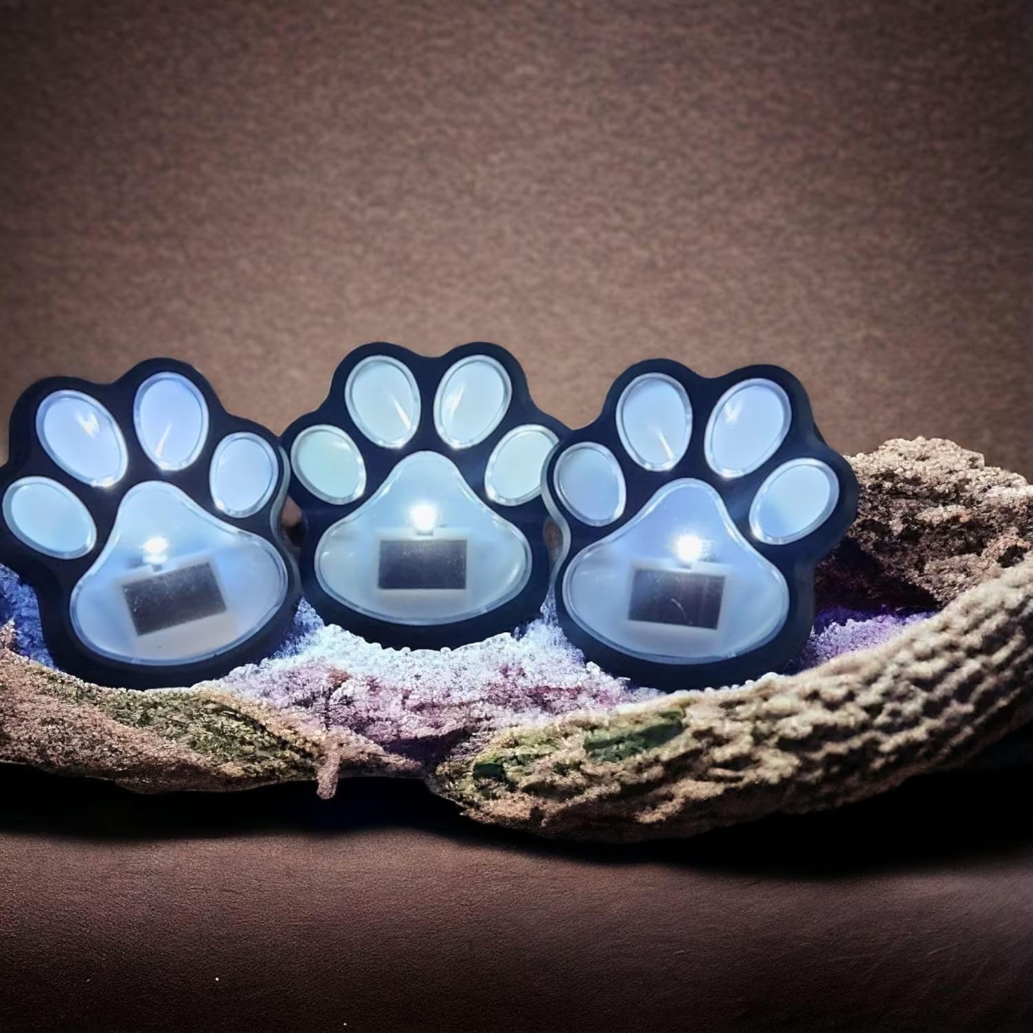 Divas World, Pack of 3, Outdoor Solar Powered LED Dog Paw Print Light Lamps, Outdoor Garden Decoration, for Lawn Garden - Image 3