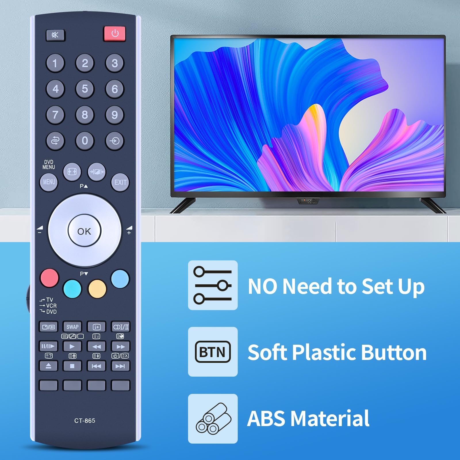 テレビ tomotomo TCNOUMT Yedek CT-865 uzaktan kumanda Toshiba TV CT865 32-WL68P