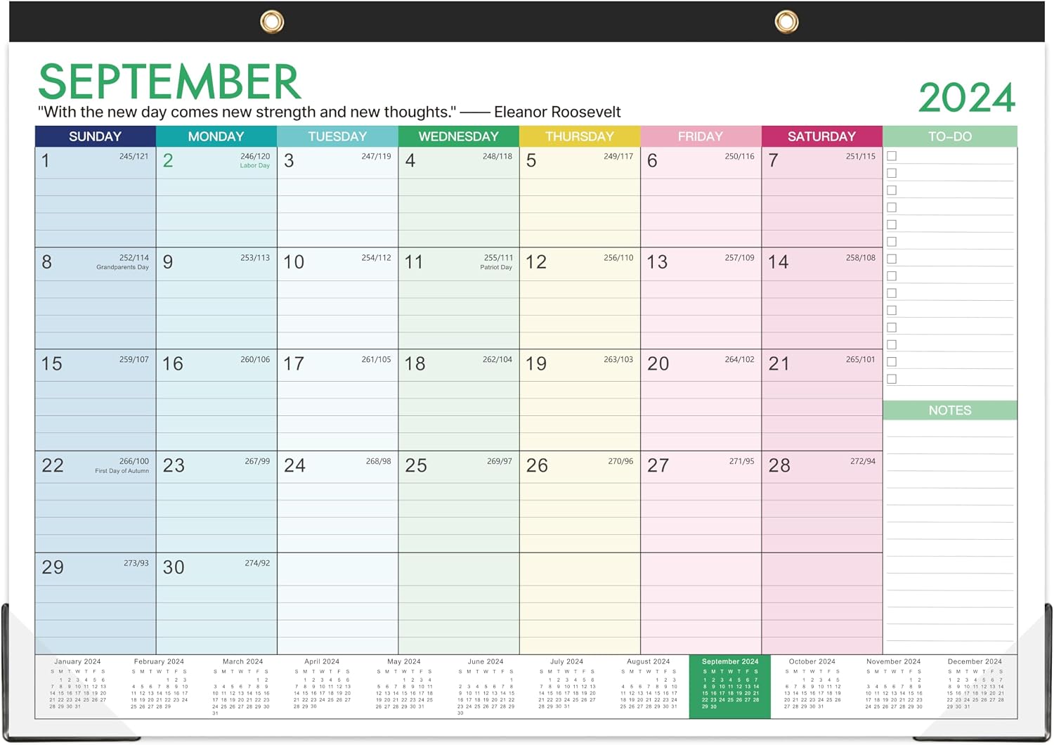 2025 Calendar - Desk Calendar 2025, 12 Monthly DeskWall Calendar,16.8 x 12, January 2025 - December 2025, Thick Paper with Corner Protectors, Large