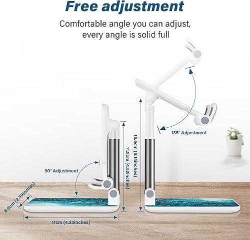 Miniatura 6 de Soporte de teléfono plegable para escritorio, ángulo de visión ajustable, adecuado para iPhone, Samsung y otros teléfonos inteligentes, océano azul