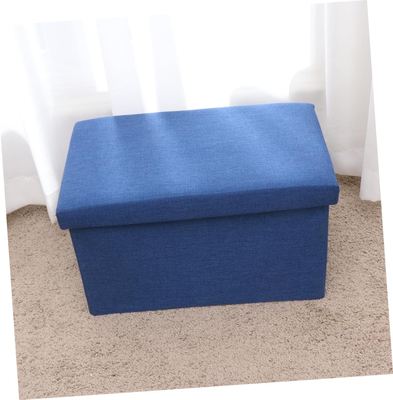 ULTECHNOVO Foldable Storage Box Lid Multi-Functional Linen Fabric for Bedroom and Living Room Use Dark