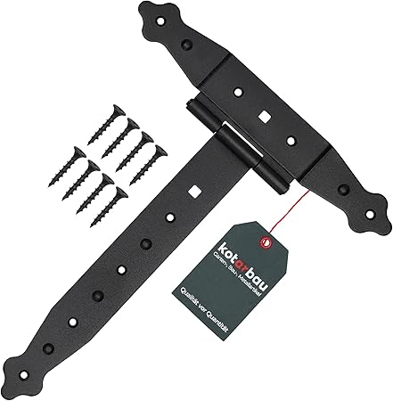 Set 2 Cerniere Per Cancello Legno KOTARBAU - 250mm, Vernice Polvere, Nero - Foto 7