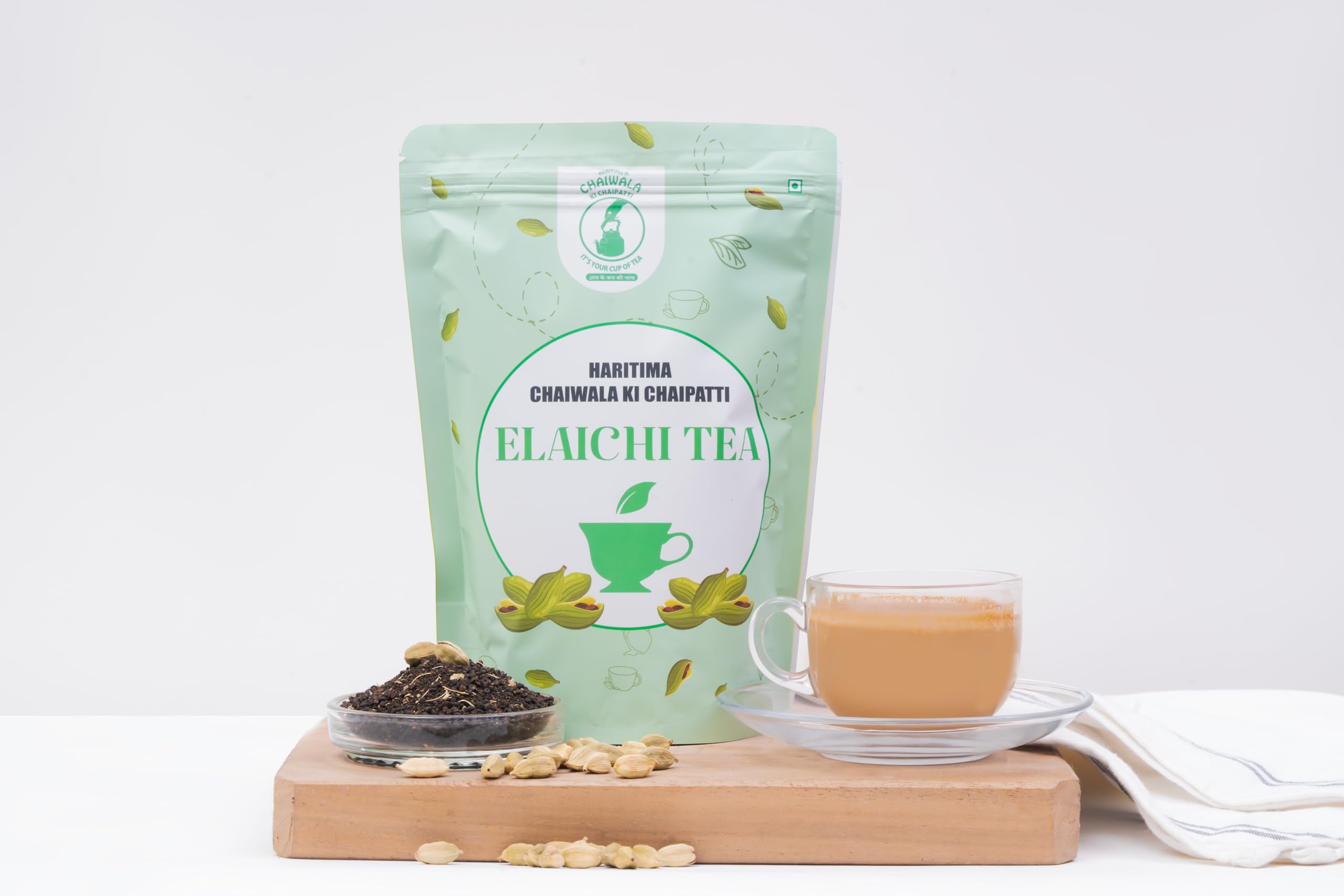 Haritima Chaiwala Ki Chaipatti Elaichi Flavoured Tea Blend of Assam Black Tea and Cardamom Powder Refreshing Aroma Rich Flavour Perfect Anytime Chai - 250gm Each (Pack of 2)