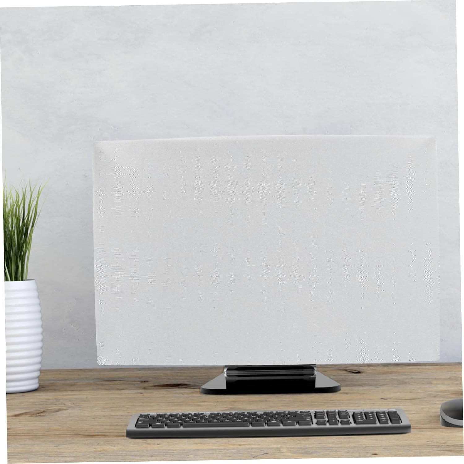 Gatuida 21-Inch Computer Monitor Cover Silver Stretchy Dust Protector Sleeve for Home Office Fits Most 21 Screens Elastic and Washable