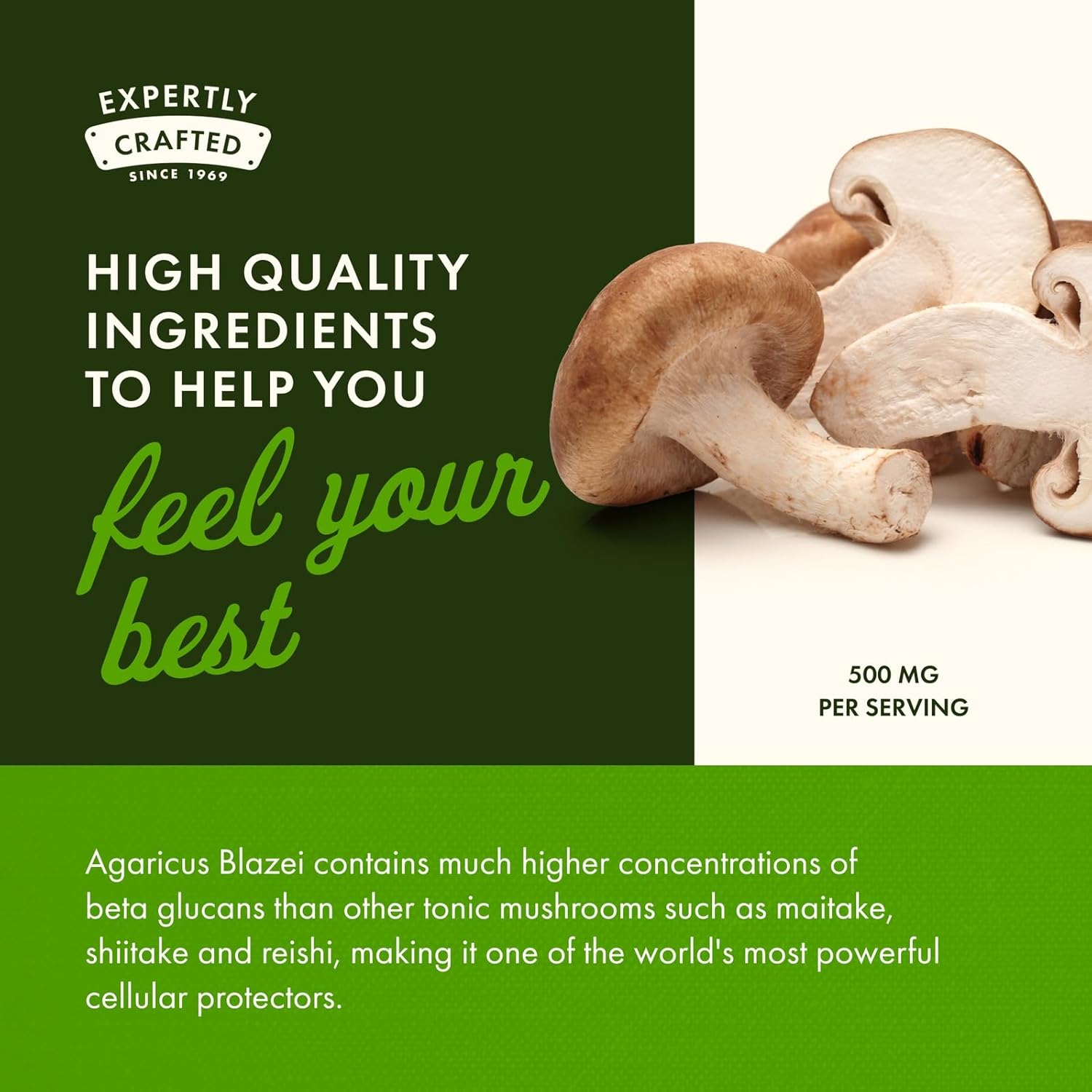 Swanson Agaricus Blazei Mushroom Extract 500 Milligrams 90 Veg Capsules (2 Pack)