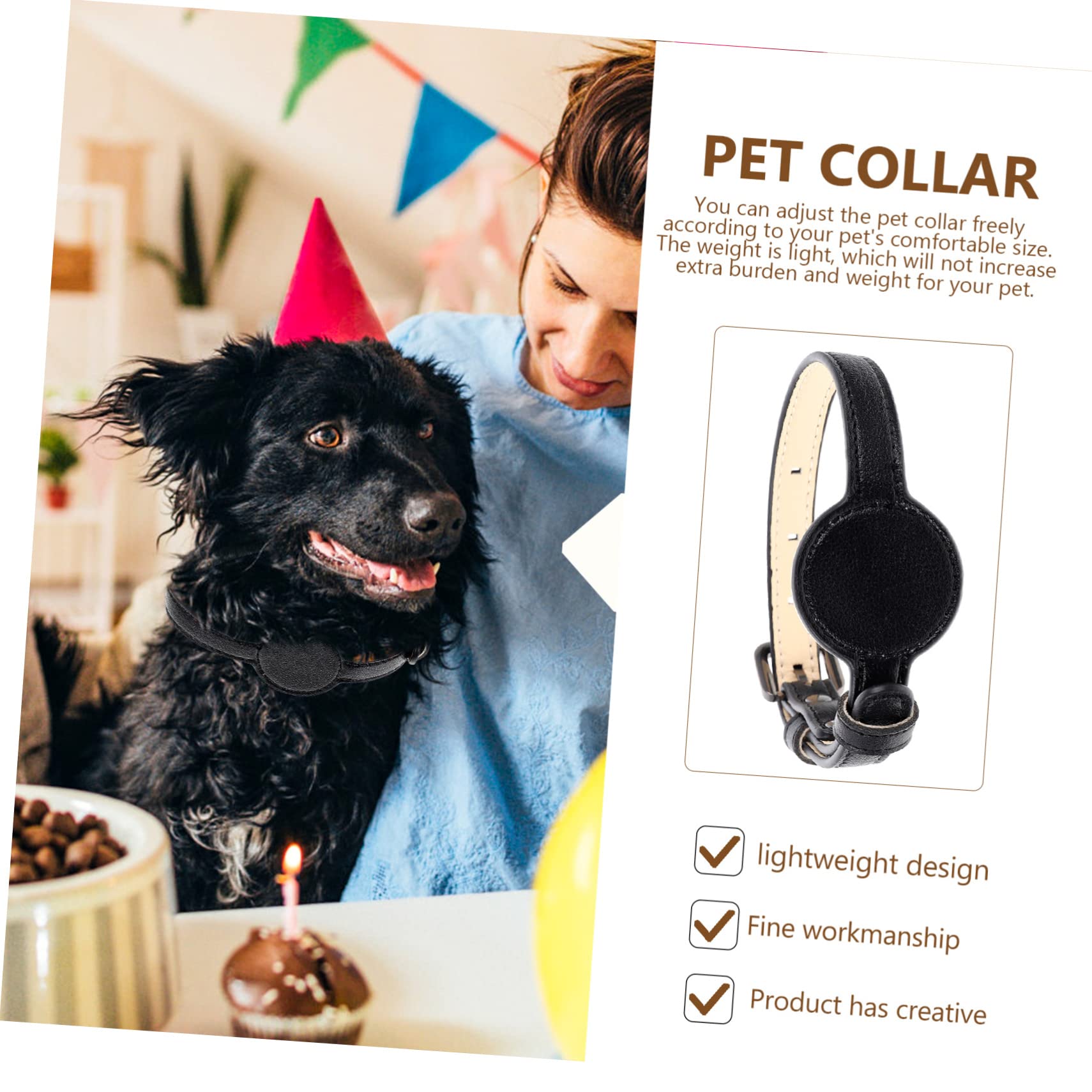 Kisangel 5piezas Collar De Seguridad para Gatos y Perros Pequeños Diseño De Localizador Collar Decorativo De PU para Mascotas Resistente y Ligero para Uso Exterior