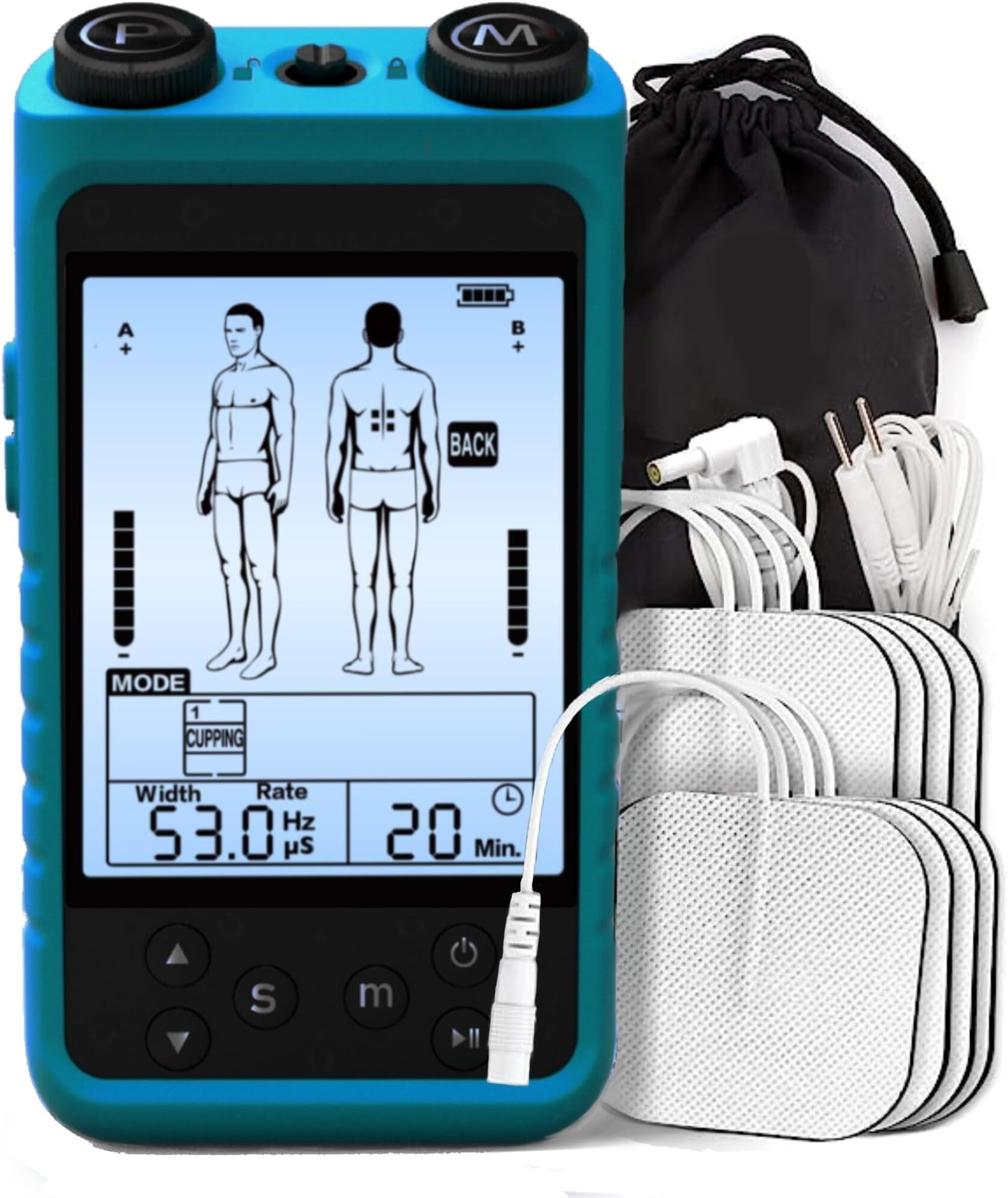 TENS Unit Muscle Stimulator- Ten Devices for Sciatica Pain Relief, Period Brith Simulator Machine, Portable Electronic Pulse Stimulator for Back Pain (Blue)