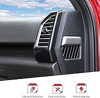 Vista 4 de 2 unids/set de cubierta de ventilación de aire acondicionado para Ford F150 2015 2016 2017 2018 2019 2020 Accesorios interiores (fibra de carbono)