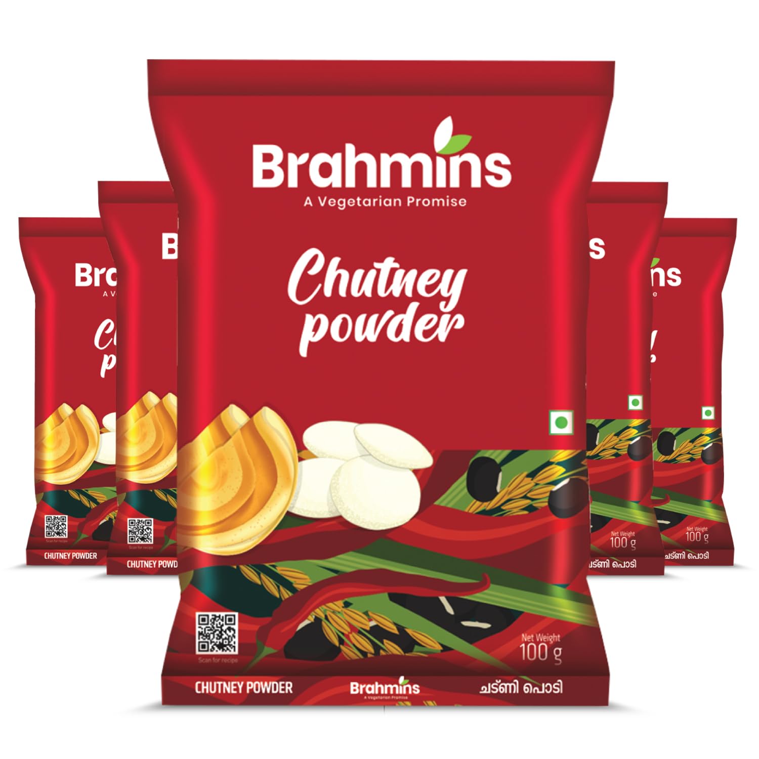 Brahmins Chutney Powder – A Vegetarian Promise| Instant Chutney Podi with Black Gram, Chilly, & Rice Powder| 100% Vegetarian| 100g x 5| 500 gms (B01AHWALD6) Amazon Price History, Amazon Price Tracker