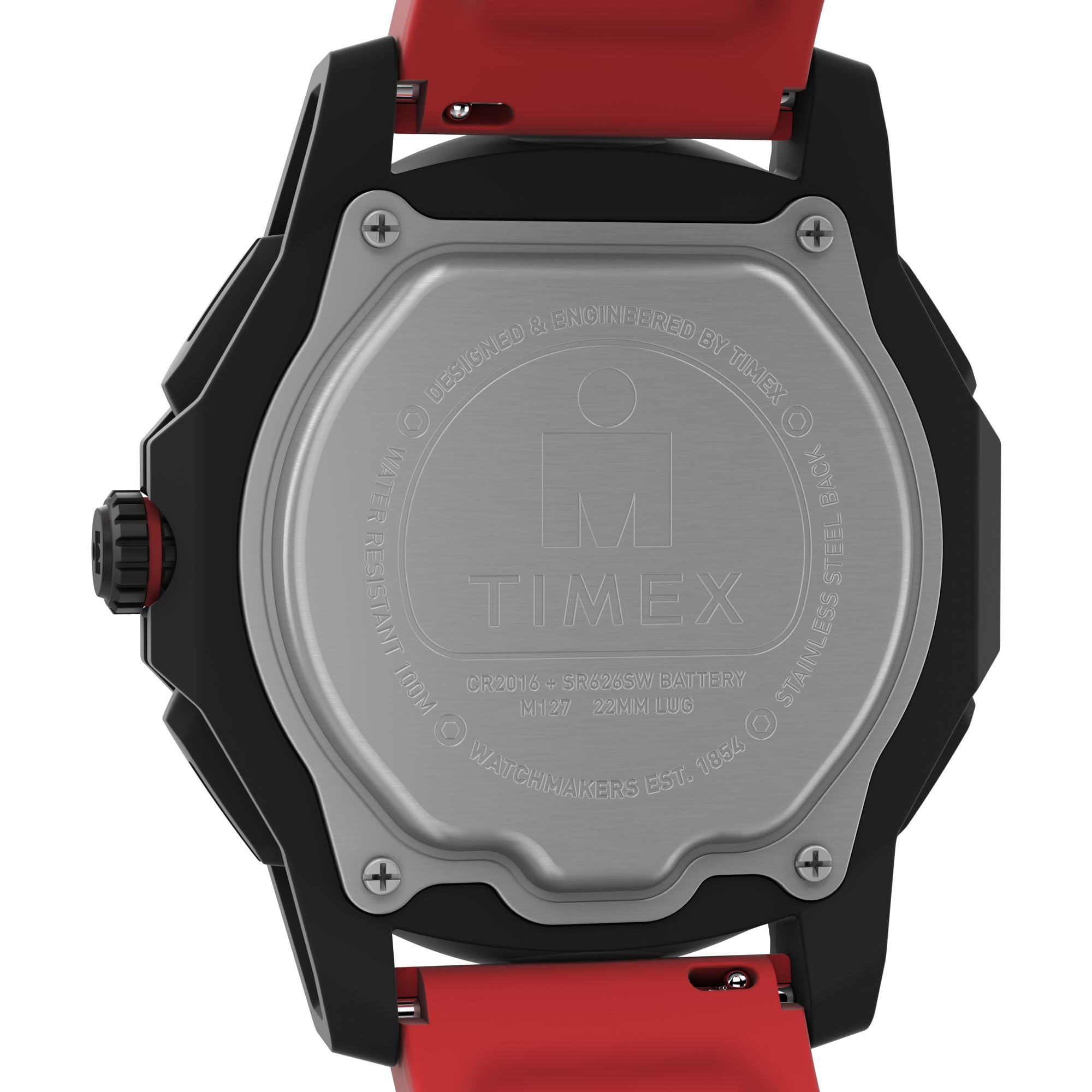 Timex Reloj Digital de Cuarzo para Hombre con Correa de Poliuretano TW2W53700VQ, Rojo/Negro/Digital, Moderno