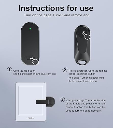 Miniatura 7 de Aukire RF Remote Control Page Turner para Kindle Paperwhite Accesorios Kobo EReaders Lectura Accesorios para iPhone iPad Tabletas Android Lectura
