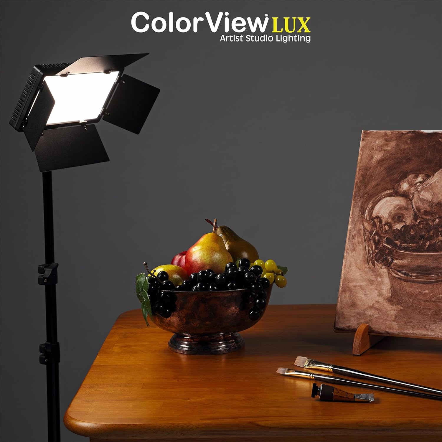 Acurit Colorview Lux Studio Light Professional Studio Lights Photography Lighting Kit w/ 3 Color Temps 4 Metal Barn Doors 4160 Lumens LED w/Remote AC Power Supply 6'6" Light Stand with Battery Pack