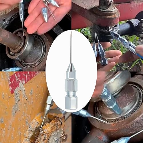 Miniatura 5 de 5 piezas de pistola de engrase, aguja de punta de la boca, adaptador de pistola de grasa para inyector, aguja extraíble dispensador de grasa, 2.76