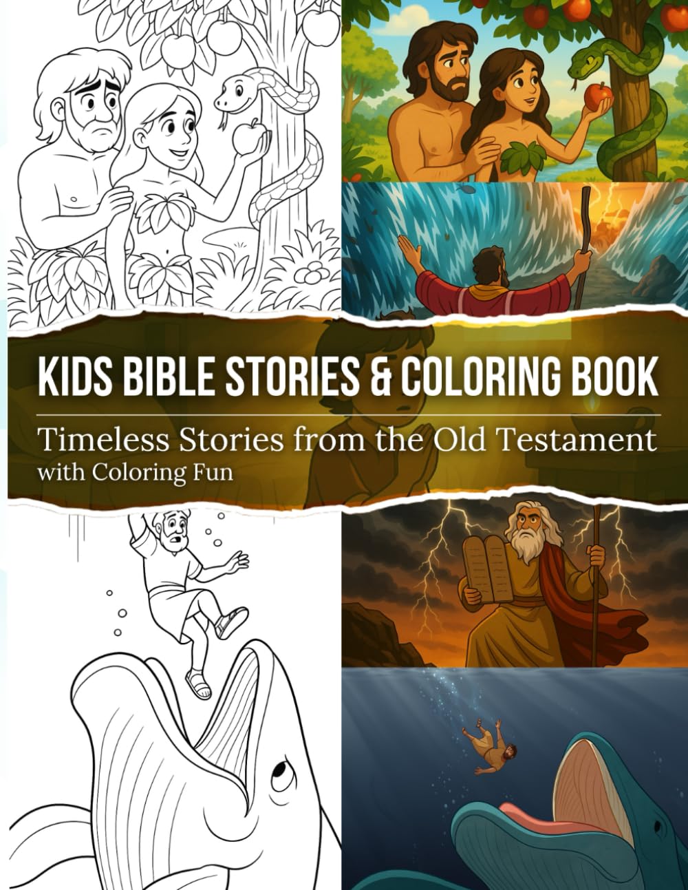 Kids Bible Stories & Coloring Book: Timeless Stories from the Old Testament with Coloring Fun