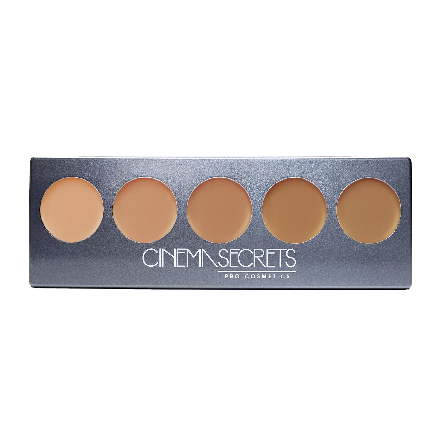 Cinema Secrets Ultimate Foundation 5-in1 Palette - Buildable Coverage, Long-Wear Matte Finish, Paraben-Free, Color Correct, Contour & Highlight with Buildable Full Coverage