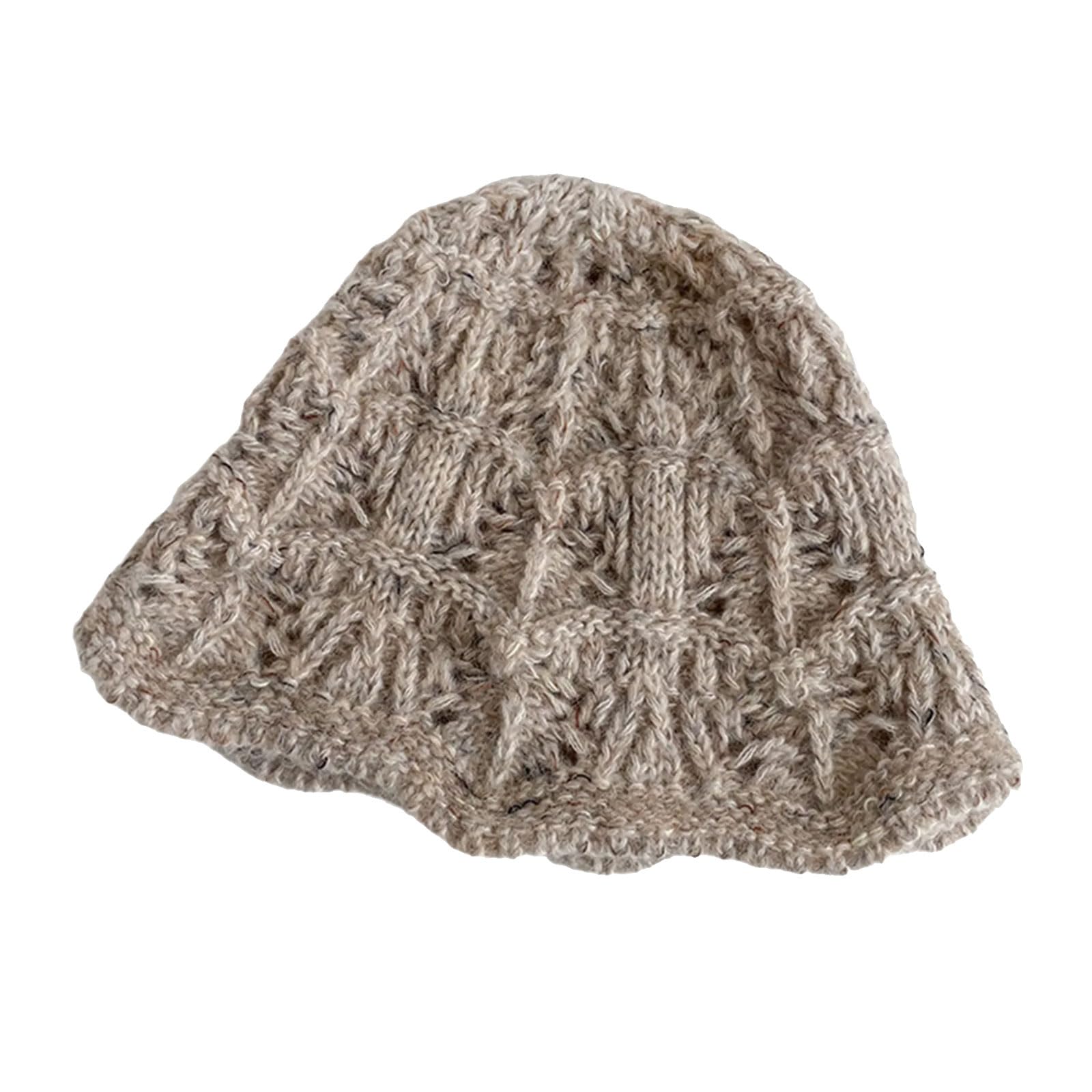 MICFENY Foldable Wide Brimmed Knit Fisherman Hat Crochet Design Foldable Headwear For Women And Girls